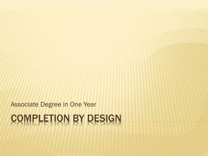 associate degree in one year