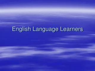 english language learners