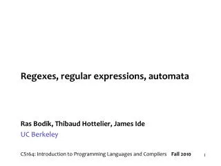 Regexes, regular expressions, automata