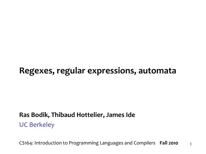 regexes regular expressions automata