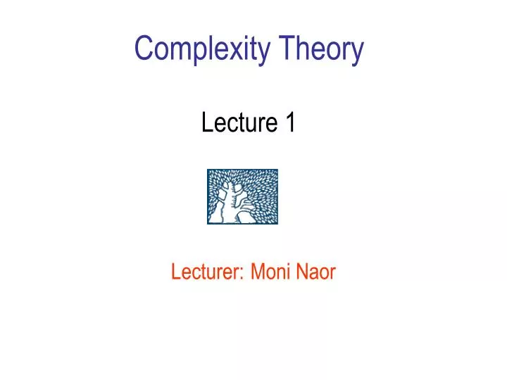 complexity theory lecture 1