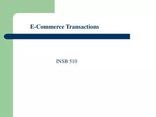 E-Commerce Transactions