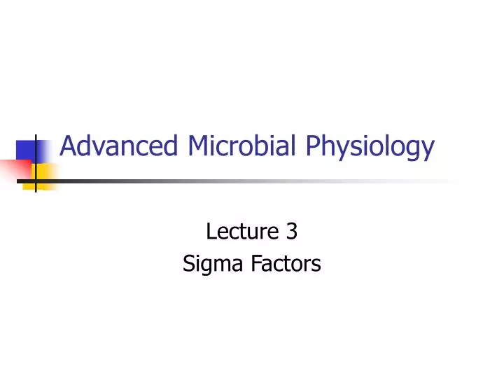 advanced microbial physiology