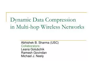 Dynamic Data Compression in Multi-hop Wireless Networks