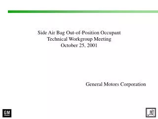 Side Air Bag Out-of-Position Occupant Technical Workgroup Meeting October 25, 2001