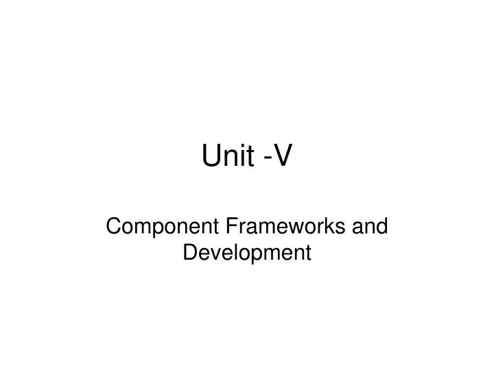 unit v