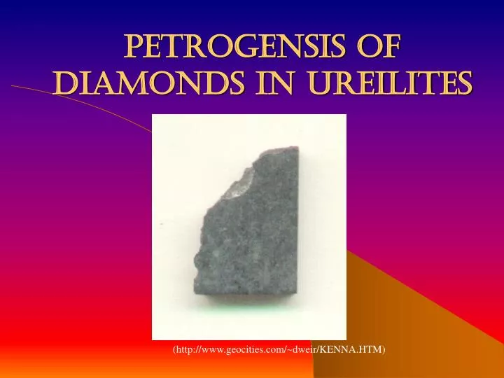 petrogensis of diamonds in ureilites