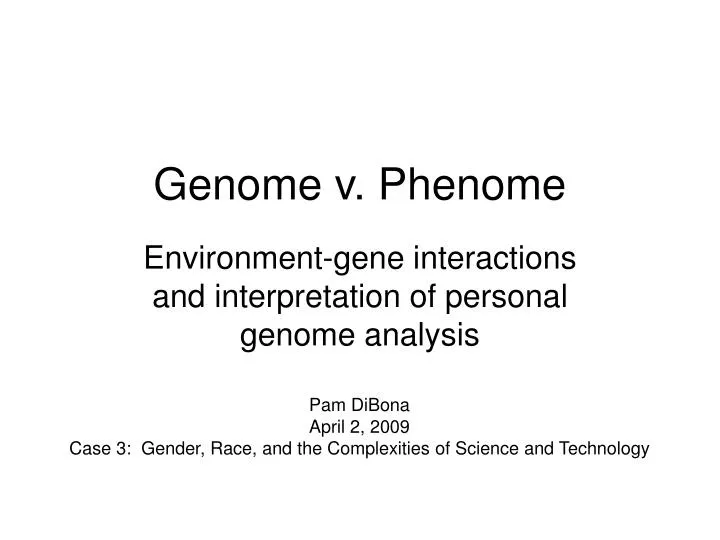 genome v phenome