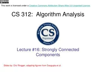 CS 312: Algorithm Analysis