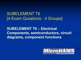 SUBELEMENT T6 [4 Exam Questions - 4 Groups]