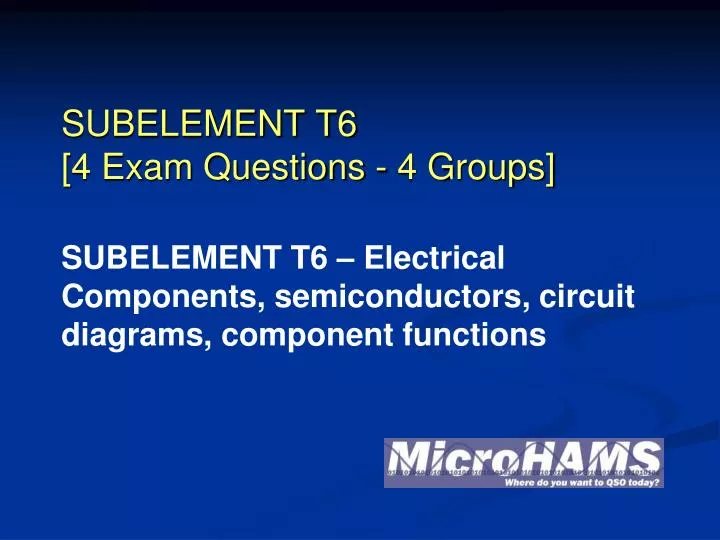 subelement t6 4 exam questions 4 groups
