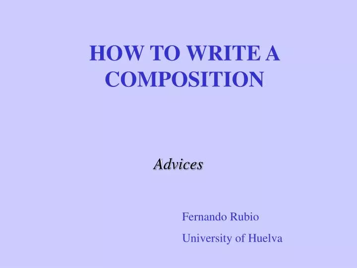 how to write a composition