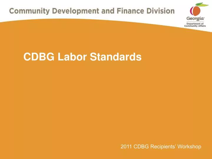 cdbg labor standards