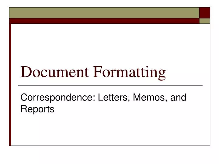 document formatting