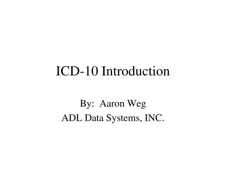 icd 10 introduction