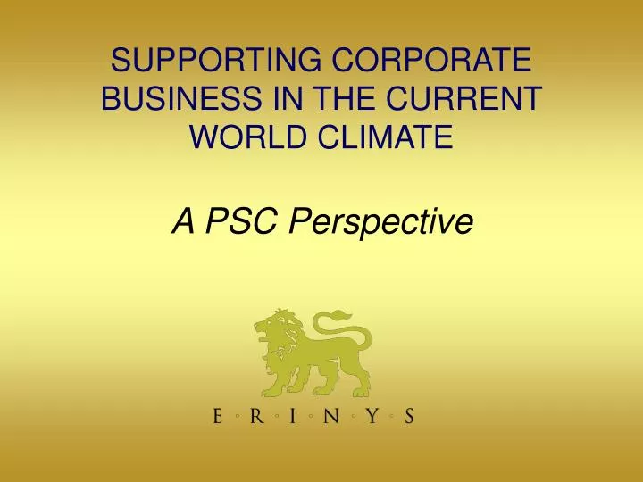 supporting corporate business in the current world climate