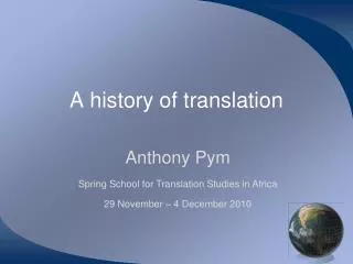 A history of translation
