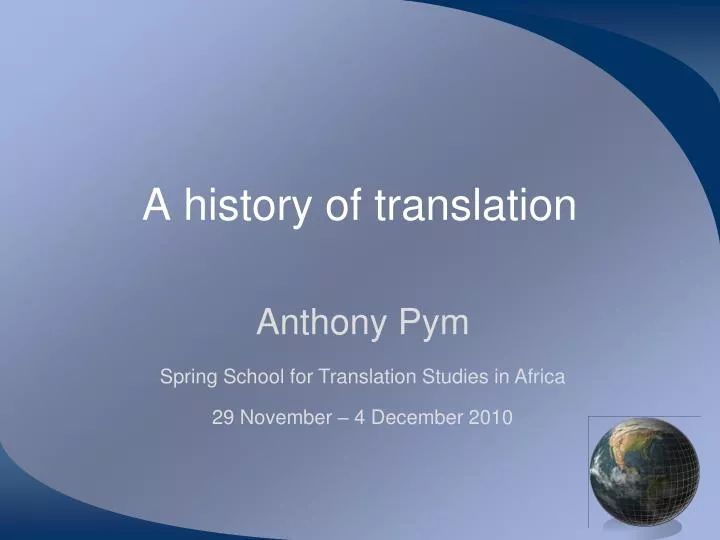 a history of translation