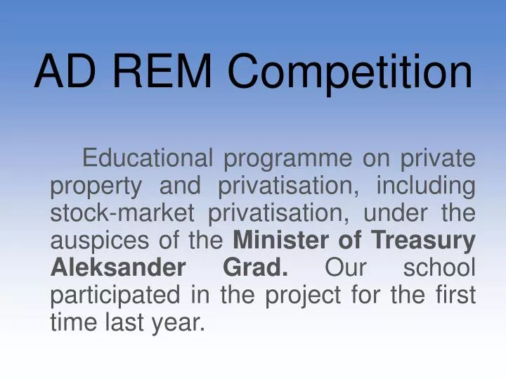 ad rem competition