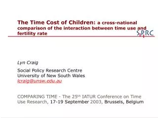 The Time Cost of Children: a cross-national comparison of the interaction between time use and fertility rate