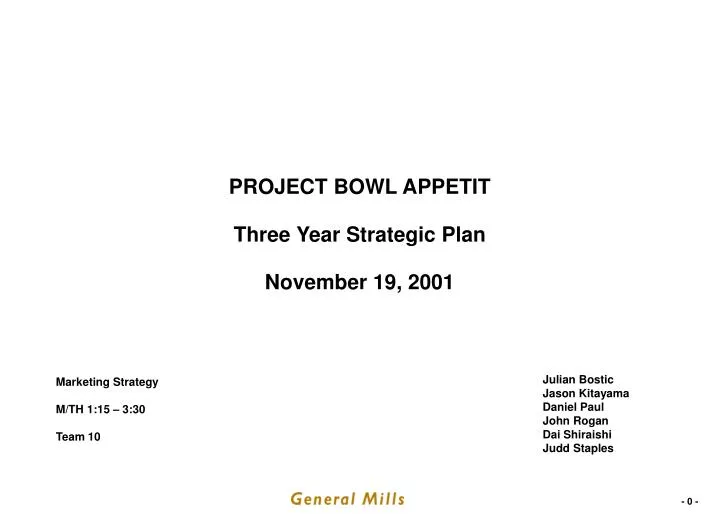 project bowl appetit three year strategic plan november 19 2001