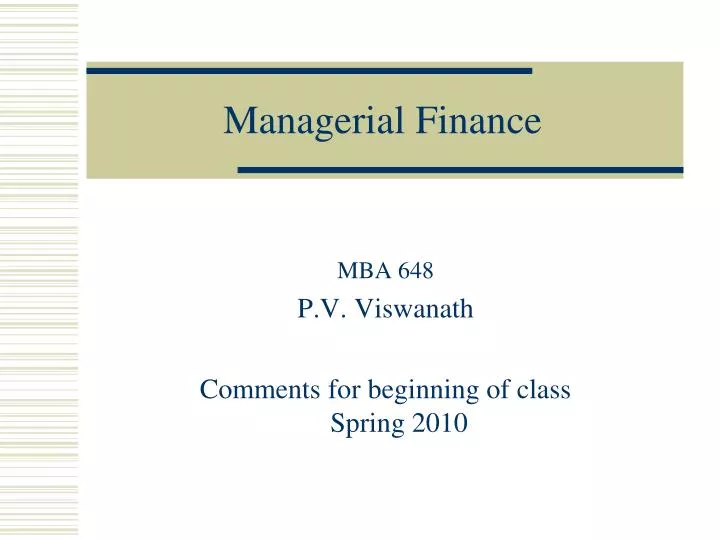 managerial finance