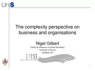 The complexity perspective on business and organisations