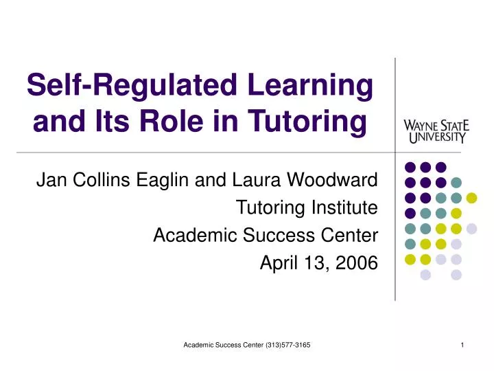 self regulated learning and its role in tutoring