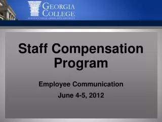 Staff Compensation Program