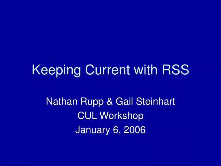 keeping current with rss