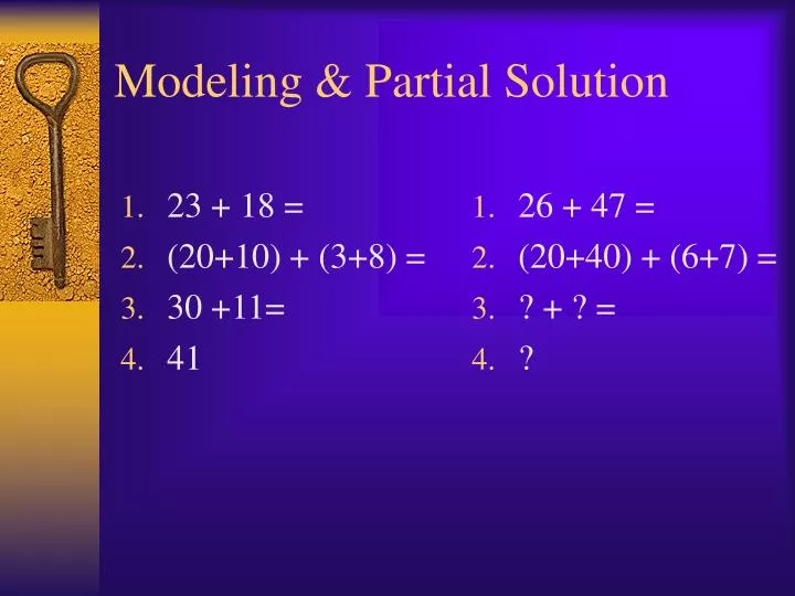modeling partial solution
