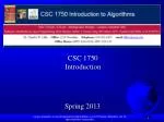Introduction to Programming and Computer Fundamentals - CSC 1750 Overview - slide 1