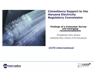 Consultancy Support to the Haryana Electricity Regulatory Commission
