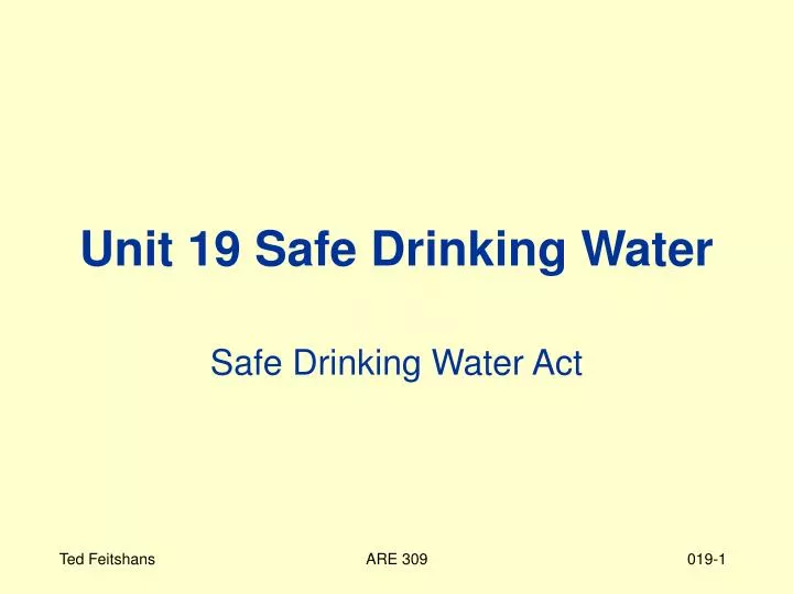unit 19 safe drinking water