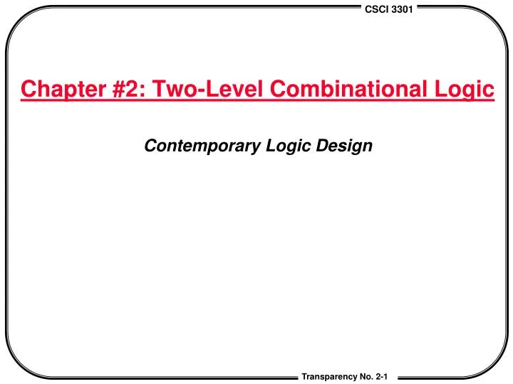 chapter 2 two level combinational logic contemporary logic design