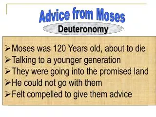 Advice from Moses