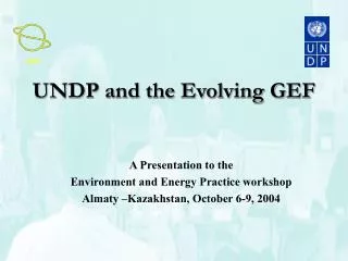UNDP and the Evolving GEF