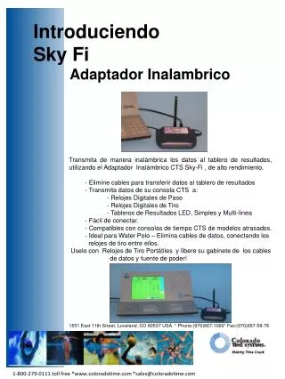 Introduciendo Sky Fi Adaptador Inalambrico