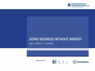 DOING BUSINESS WITHOUT BRIBERY