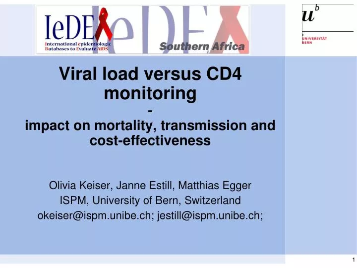 viral load versus cd4 monitoring impact on mortality transmission and cost effectiveness