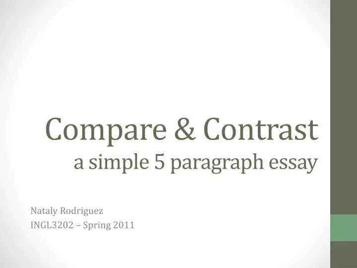compare contrast a simple 5 paragraph essay