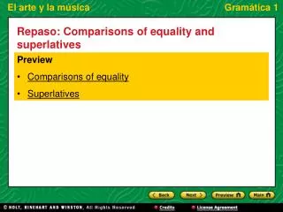 Repaso: Comparisons of equality and superlatives