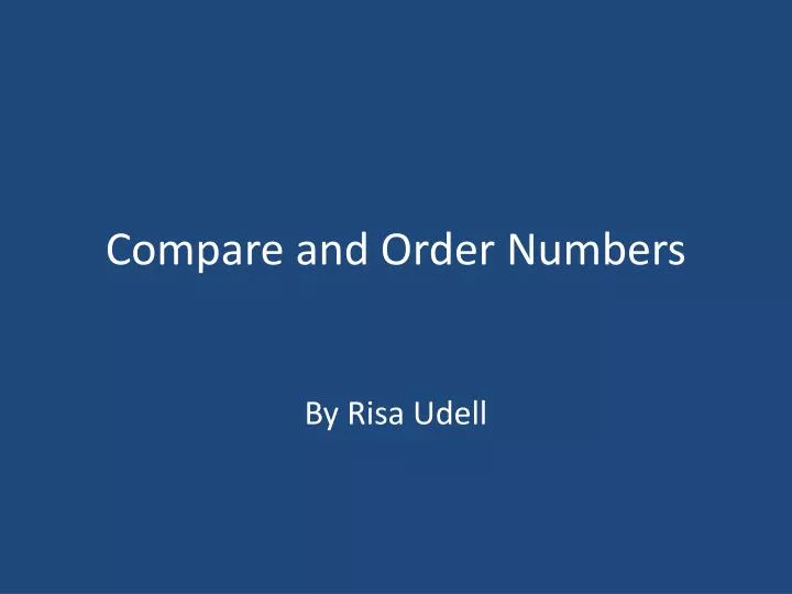 compare and order numbers