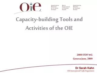Capacity-building Tools and Activities of the OIE