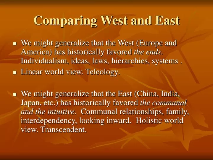 comparing west and east