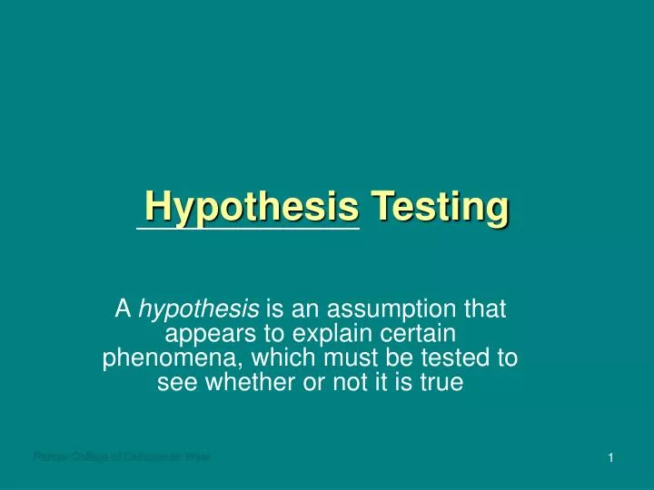 hypothesis testing