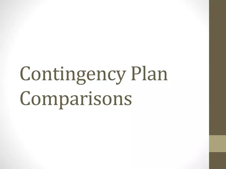contingency plan comparisons