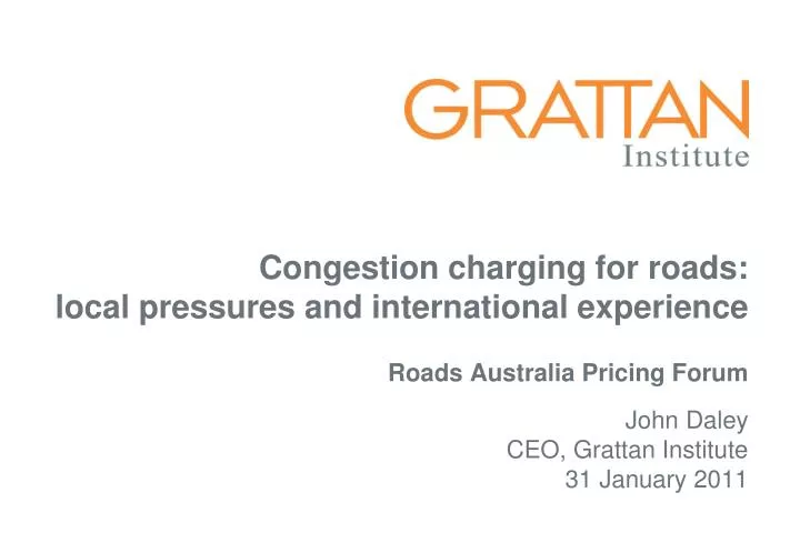 congestion charging for roads local pressures and international experience