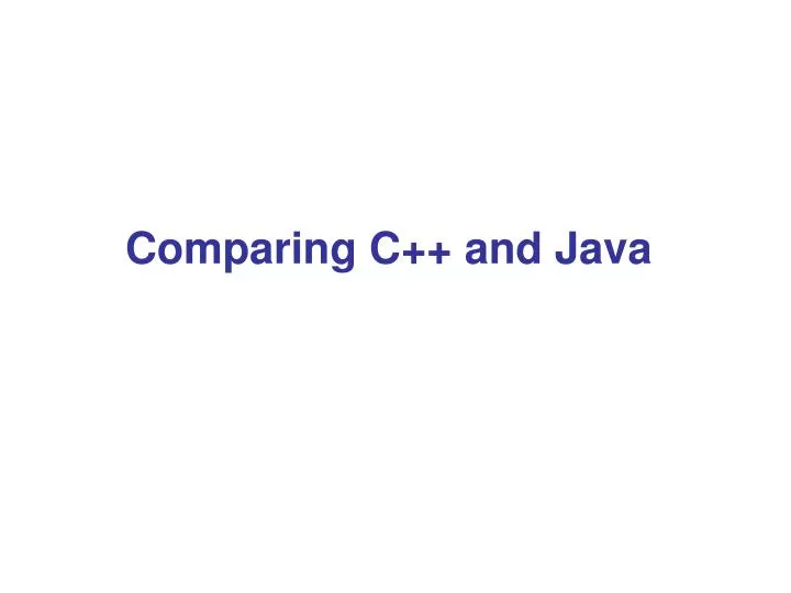 comparing c and java