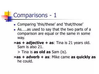 Comparisons - 1